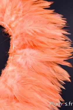 Frange coq - long. plumes 10-15 cm - saumon rosé